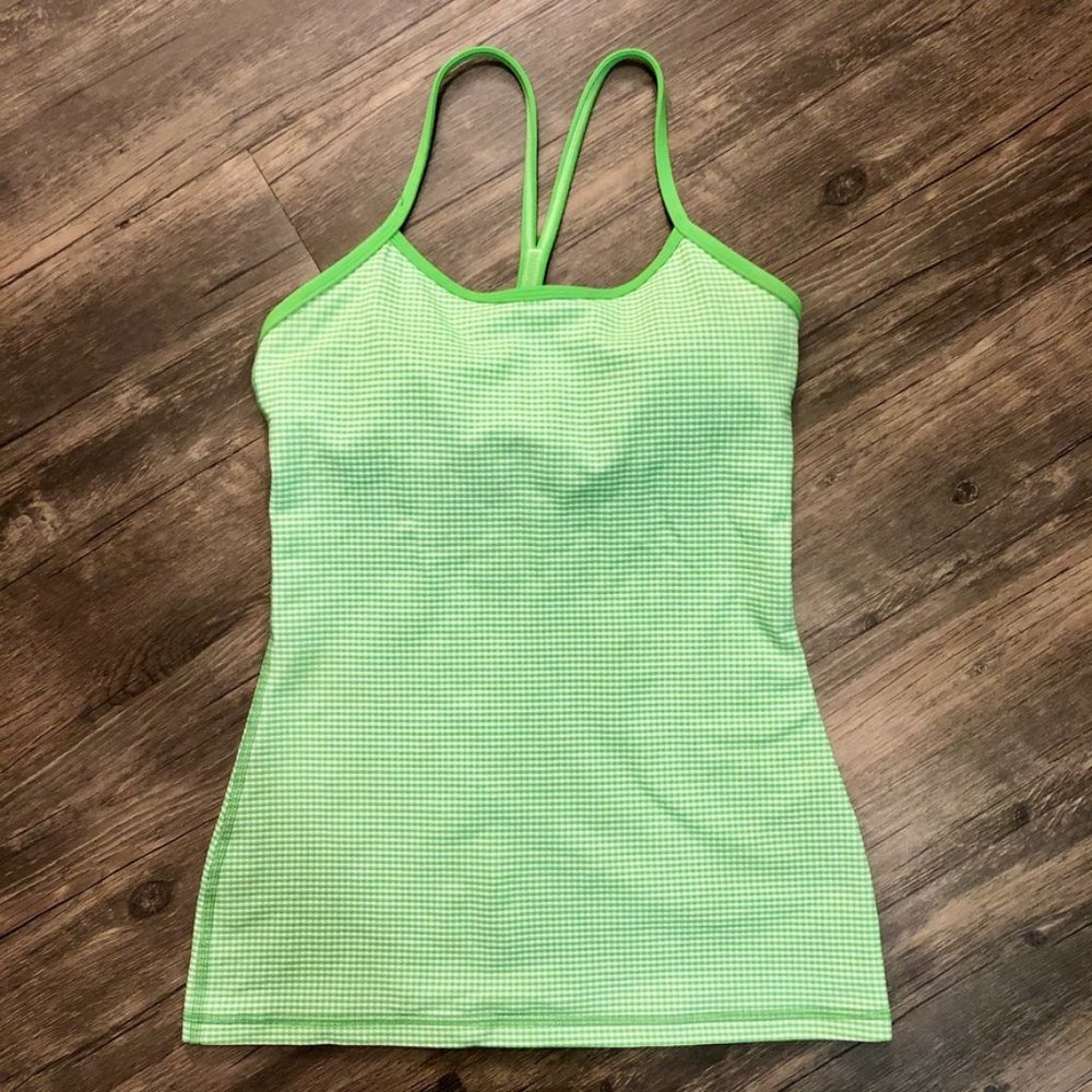 Green & White lululemon Tank Size 4